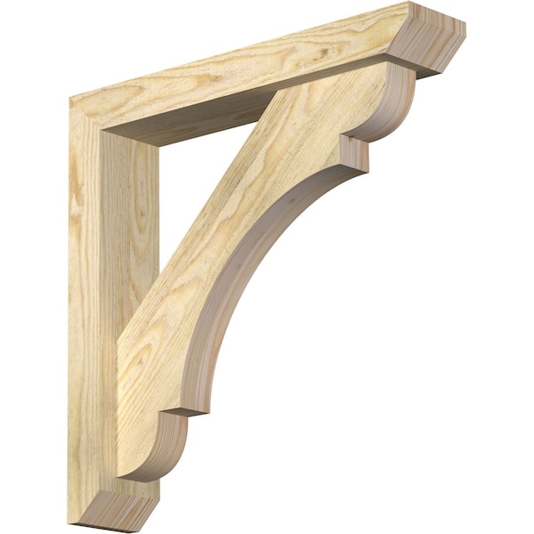 Ekena Millwork Olympic Slat Rough Sawn Bracket w/ Offset Brace, Douglas Fir, 4"W x 20"D x 20"H BKT0402X20X20OLY06RDF - main